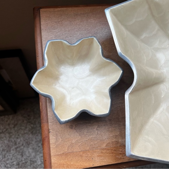 Julia Knight Stackable Star Snowflake Bowls Set of 3 Mother of Pearl RETIRED - Picture 5 of 8